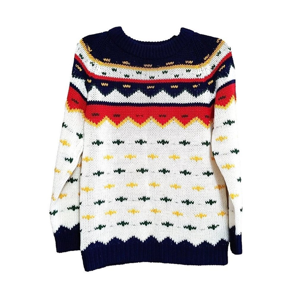 Vintage  Mens Pullover Sweater Size 38 Long Sleeve Acrylic 80s